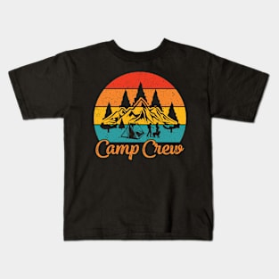 Camp Crew Retro Groovy Vintage Happy First Day Of School Kids T-Shirt